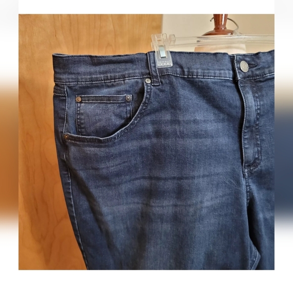 Terra & Sky Jeans, Women's 26 W PETITE Blue stretch Denim Straight leg High Rise - Picture 4 of 12